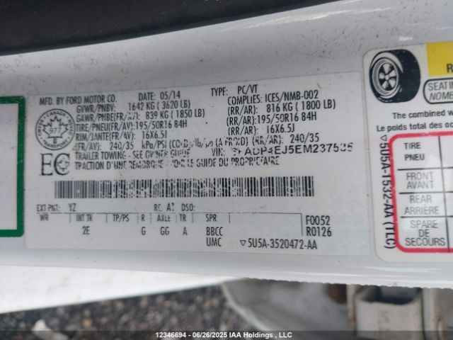 3FADP4EJ5EM237535 Ford 2014