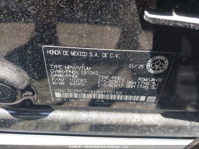 3CZRZ2H31SM110122 Honda k20z5