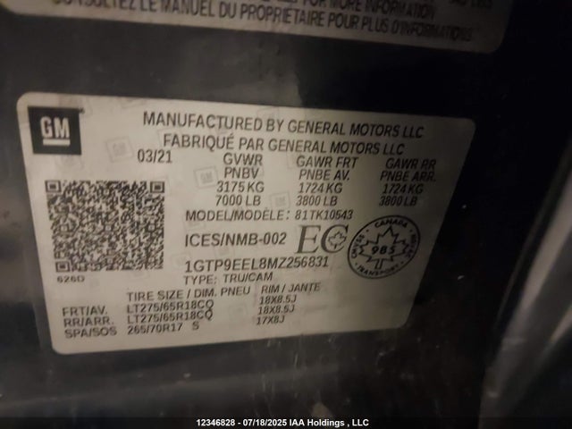 1GTP9EEL8MZ256831 GMC l87 - di dfm, alum, gen 5