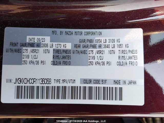 Mazda h3 2024 JM3KKDHC0R1136068 Image 18