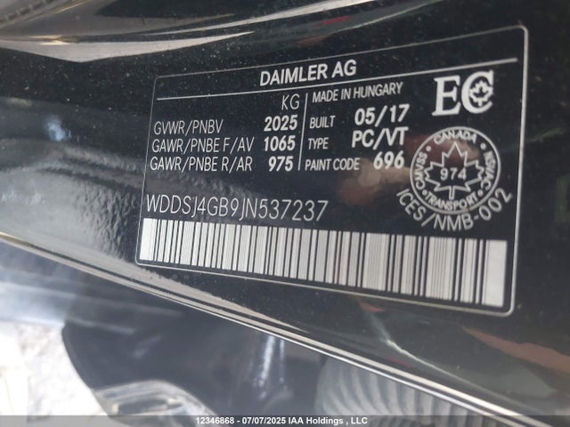 Mercedes-Benz 2018 2018 WDDSJ4GB9JN537237 Image 9