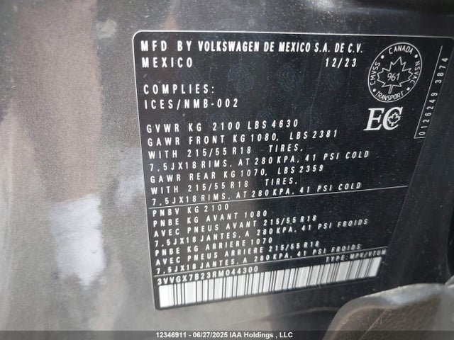 3VVGX7B23RM044300 Volkswagen tsi