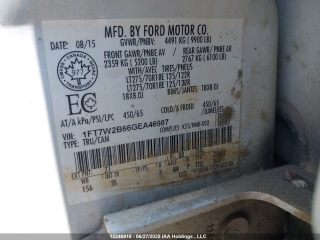 Ford 2016 2016 1FT7W2B66GEA46987 Image 9
