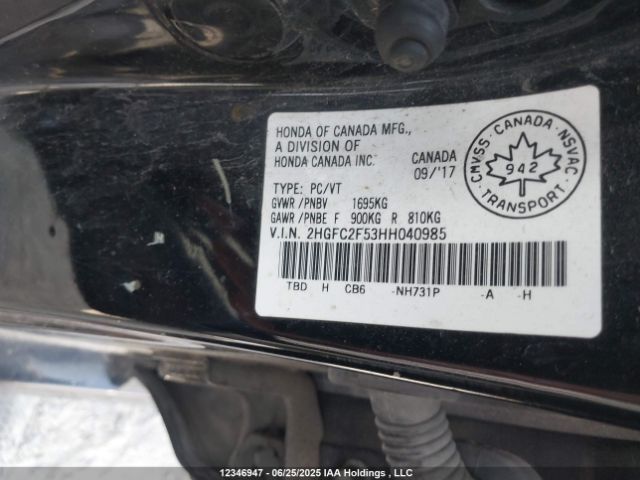 2HGFC2F53HH040985 Honda k20c2