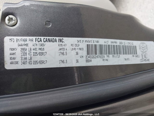 2C4RDGBG2HR702224 Dodge 2017