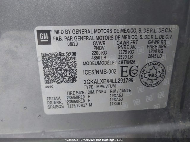 3GKALXEX4LL291799 GMC ltg