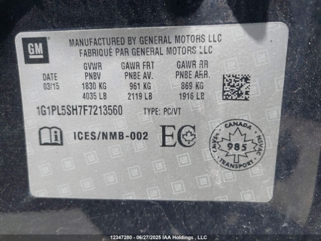 1G1PL5SH7F7213560 Chevrolet luw
