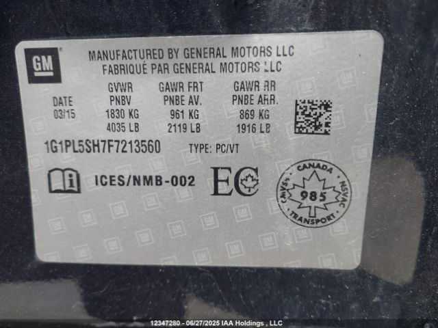 1G1PL5SH7F7213560 Chevrolet luw