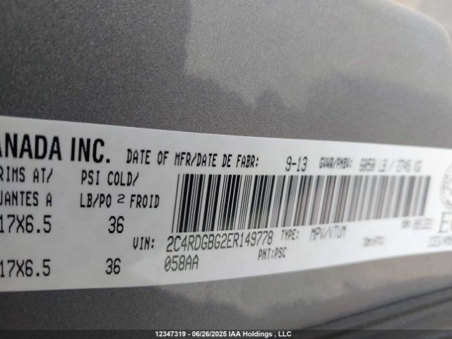 2C4RDGBG2ER149778 Dodge 2014