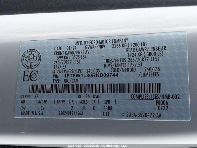 1FTFW1L80RKD09744 Ford gtdi
