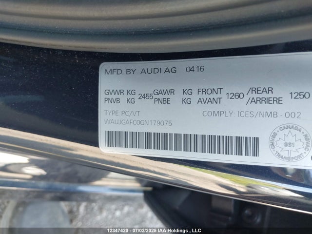 WAUJGAFC0GN179075 Audi A6