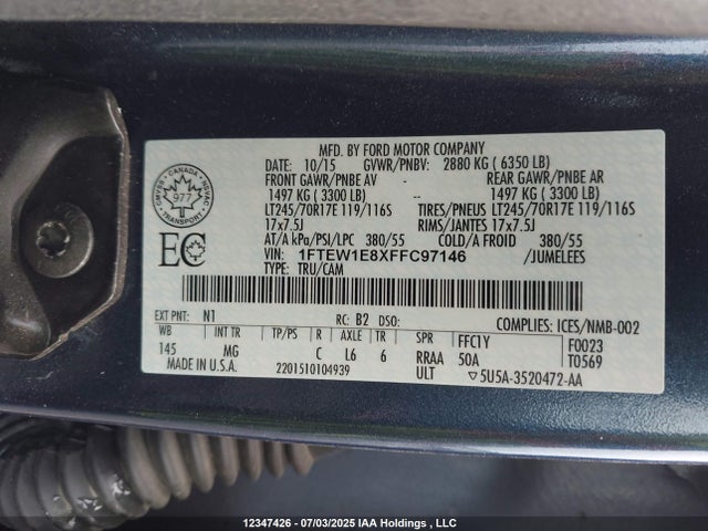 Ford 2015 2015 1FTEW1E8XFFC97146 Image 19