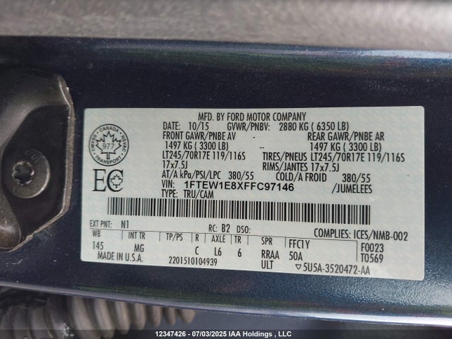 Ford 2015 2015 1FTEW1E8XFFC97146 Image 9