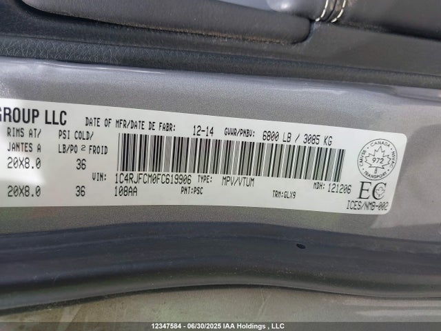 1C4RJFCM0FC619906 Jeep Grand Cherokee