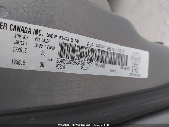 2C4RDGBG7ER456086 Dodge Grand Caravan
