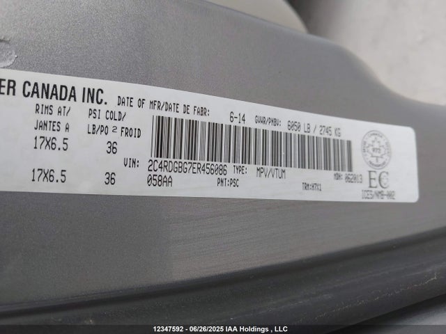 2C4RDGBG7ER456086 Dodge Grand Caravan