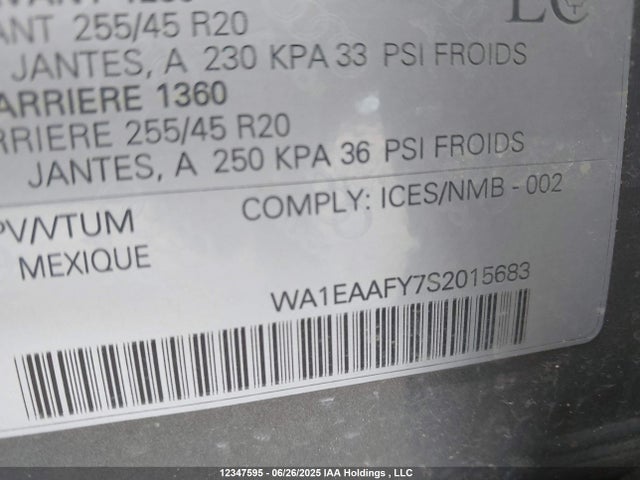 WA1EAAFY7S2015683 Audi 45 tfsi (2.0t)