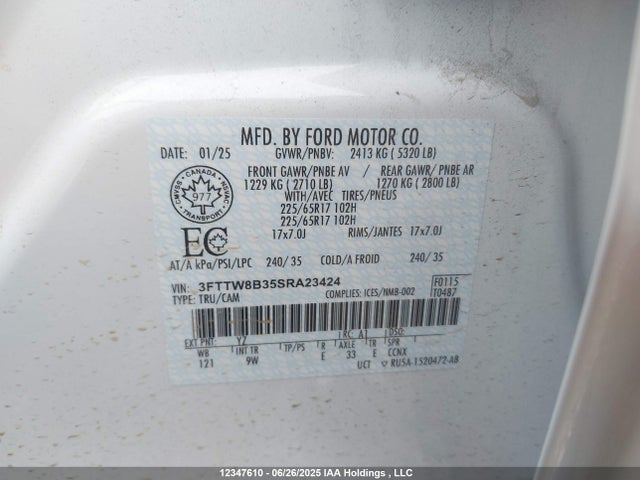 Ford Maverick 2025 3FTTW8B35SRA23424 Image 8