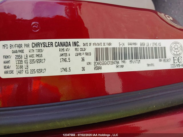 2C4RDGBGXER384784 Dodge Grand Caravan