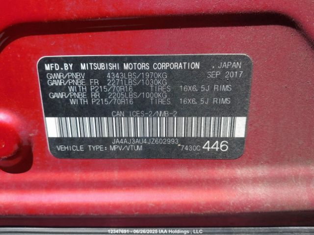 JA4AJ3AU4JZ602993 Mitsubishi mivec