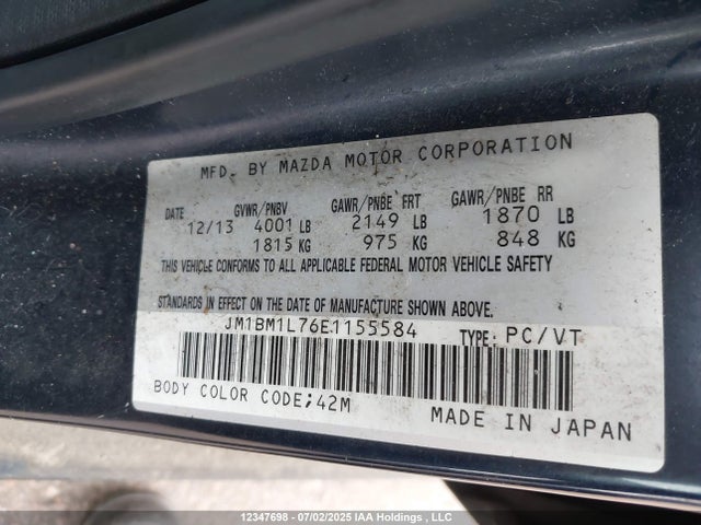 JM1BM1L76E1155584 Mazda pe