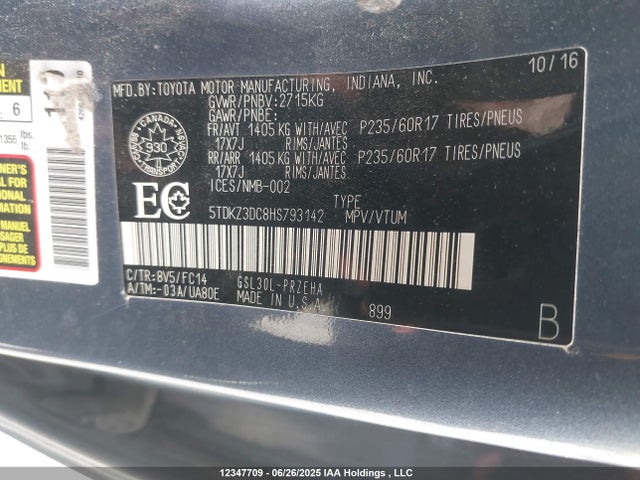5TDKZ3DC8HS793142 Toyota 2gr-fks