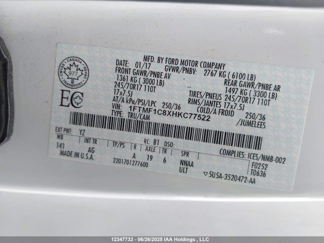 1FTMF1C8XHKC77522 Ford 3.5l ti-vct
