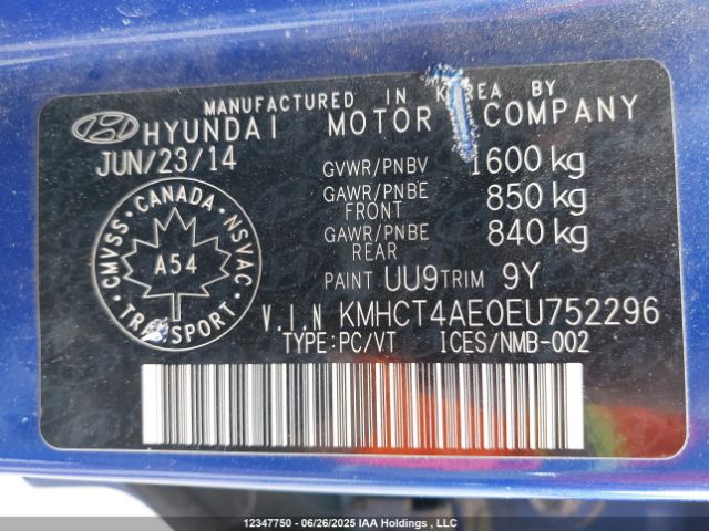 KMHCT4AE0EU752296 Hyundai dohc gdi gamma