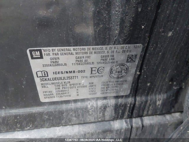3GKALUEUXJL253771 GMC lh7 - urea, cri, vgt, alum