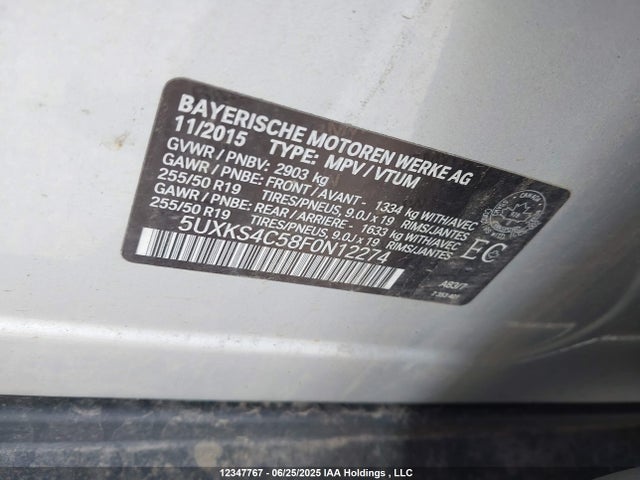 5UXKS4C58F0N12274 BMW X5