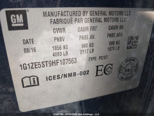 1G1ZE5ST9HF107563 Chevrolet lfv - di: direct injection, vvt: variable valve timing, gen 1