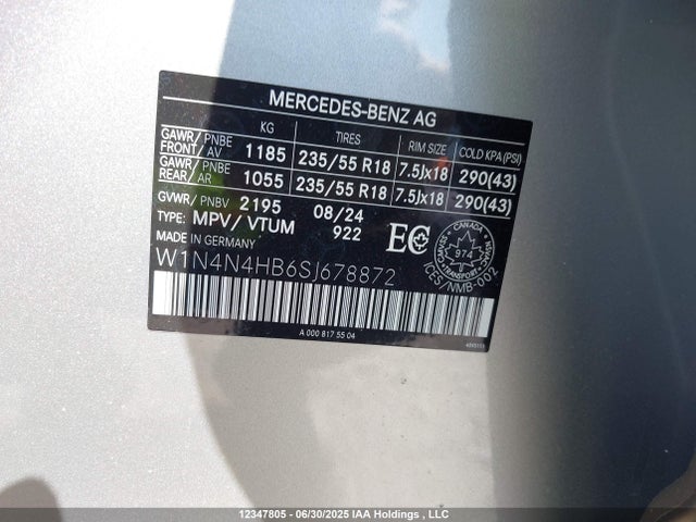 W1N4N4HB6SJ678872 Mercedes-Benz m260