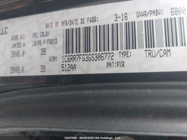 1C6RR7FG3GS306772 RAM 1500
