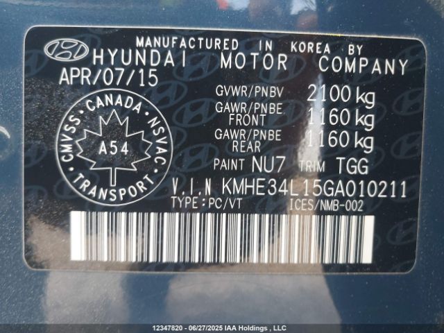 KMHE34L15GA010211 Hyundai dohc gdi nu