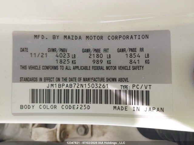 JM1BPAB72N1503261 Mazda pe