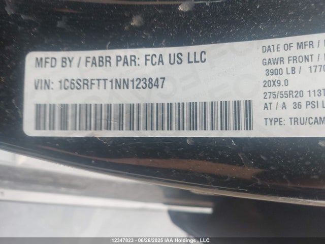 1C6SRFTT1NN123847 Dodge 1500