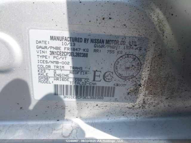 3N1CE2CP3EL392388 Nissan VERSA NOTE