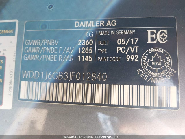 WDD1J6GB3JF012840 Mercedes-Benz m276