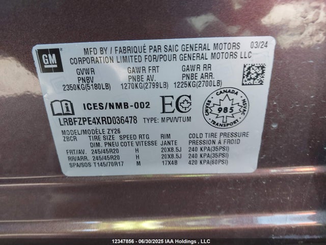 LRBFZPE4XRD036478 Buick lsy