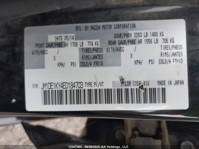 Mazda zy federal/canada 2014 JM1DE1KY4E0184703 Image 9