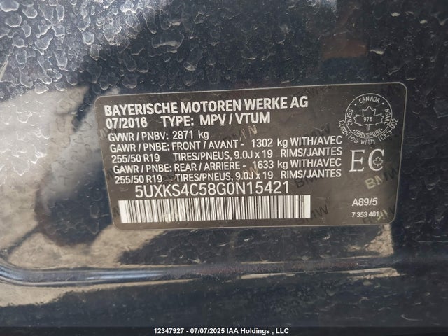 5UXKS4C58G0N15421 BMW X5