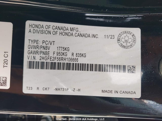 2HGFE2F56RH106666 Honda k20c2