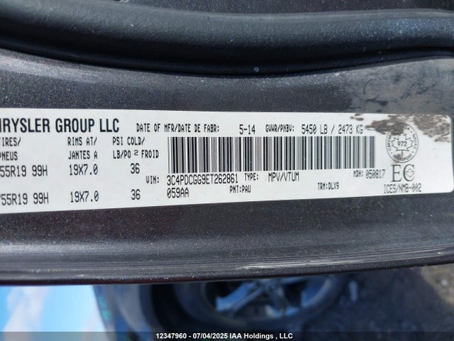 3C4PDCGG9ET262861 Dodge 2014