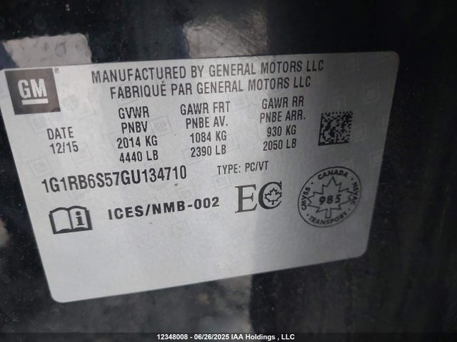1G1RB6S57GU134710 Chevrolet l3a - di, vvt, hybrid, gen 1