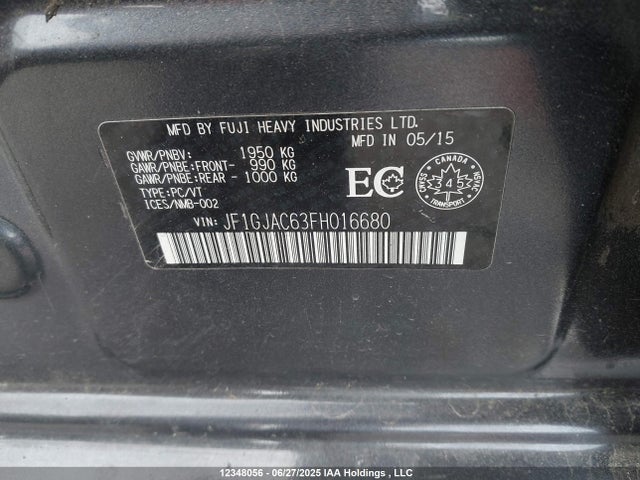JF1GJAC63FH016680 Subaru 2.0l na