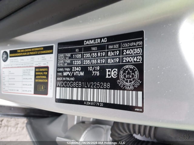 WDC0G8EB1LV225288 Mercedes-Benz m264
