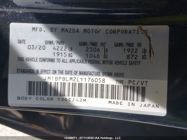 JM1BPBLM2L1176058 Mazda py cylinder deactivation