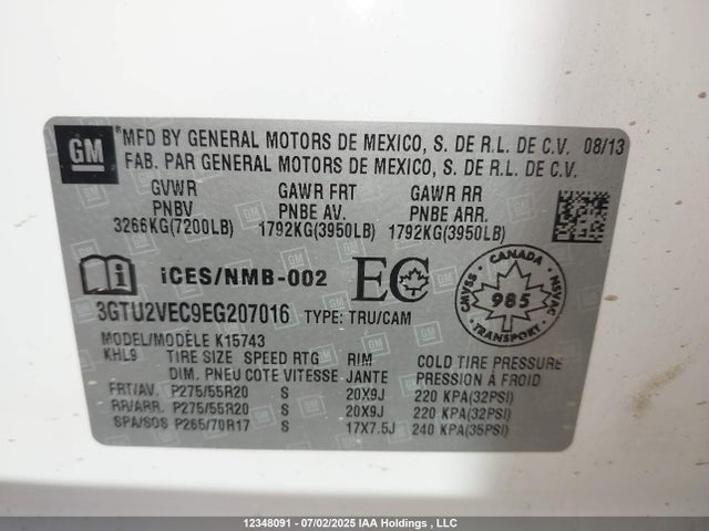 3GTU2VEC9EG207016 GMC l83 - vvt, afm (active fuel management), aluminum