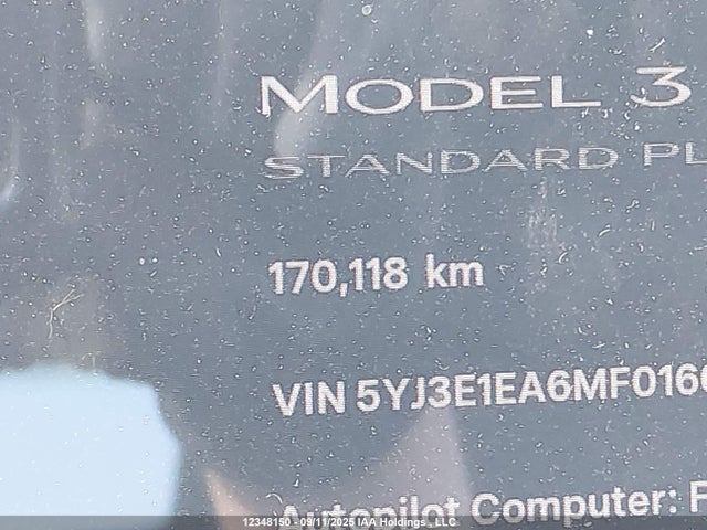 5YJ3E1EA6MF016071 Tesla MODEL 3
