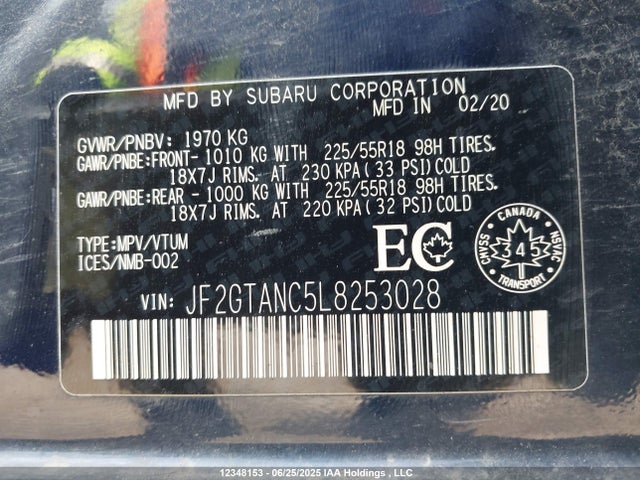 JF2GTANC5L8253028 Subaru Crosstrek